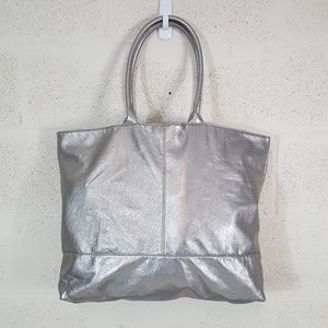 Saks Fifth Avenue silver tote